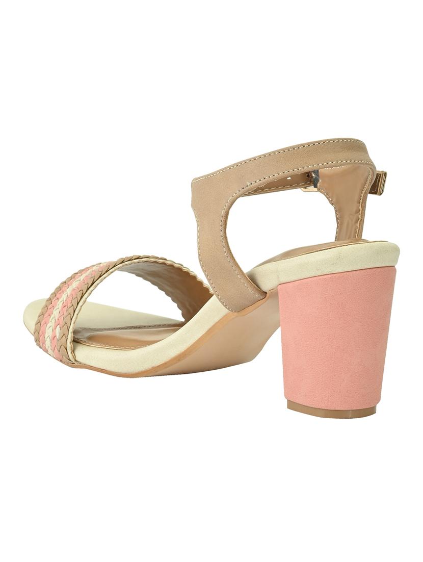 beige synthetic back strap sandals - 17832561 - Standard Image - 2