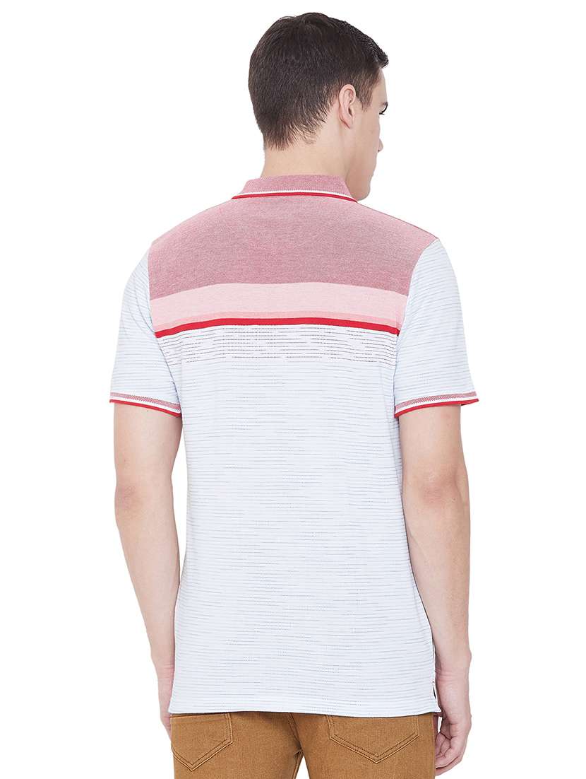 light blue self design polo t-shirt - 17833701 - Standard Image - 2
