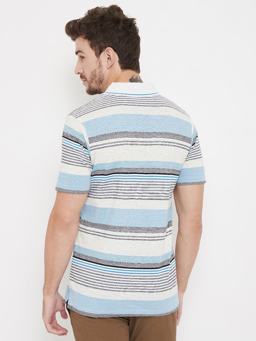 light blue striped polo t-shirt - 17833738 - Standard Image - 2