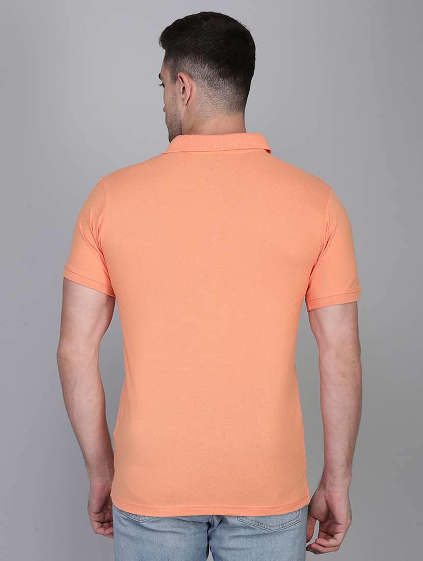peach solid polo t-shirt - 17834763 -  Standard Image - 2