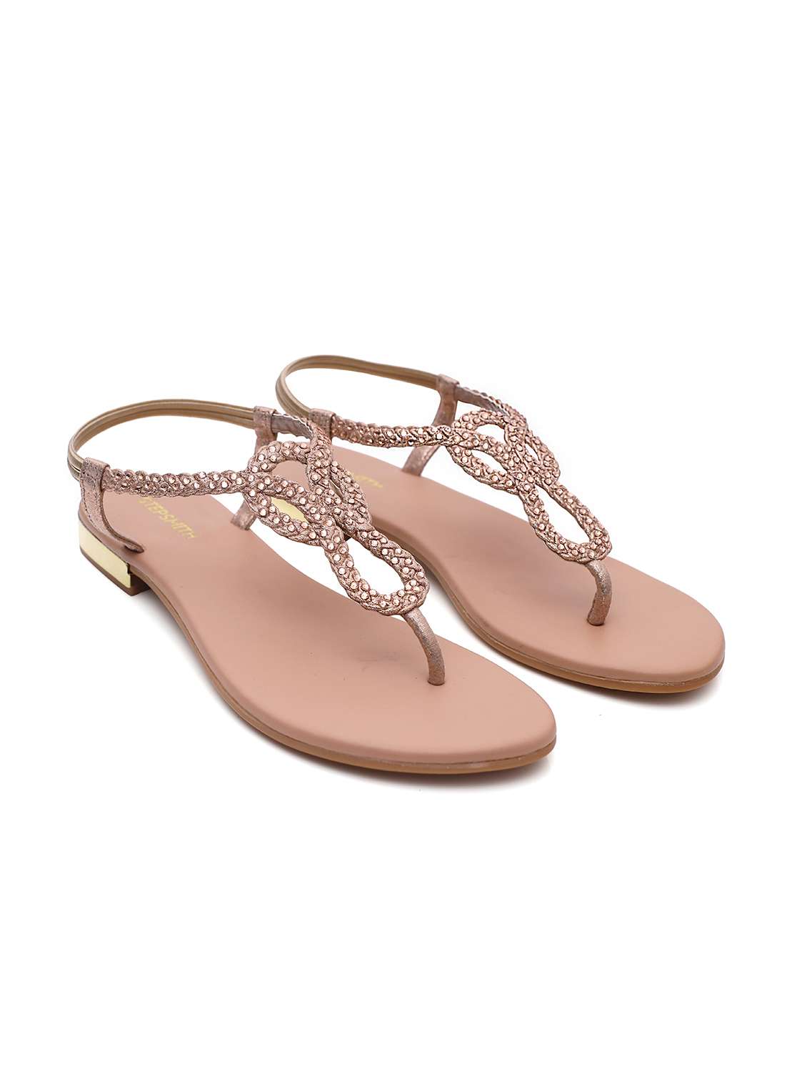 pink suede open thong sandals