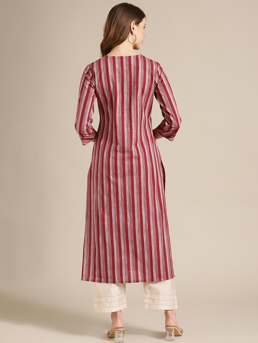 striped straight kurta - 17835619 - Standard Image - 2