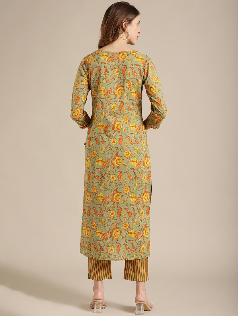 olive cotton suit set - 17836080 - Standard Image - 2