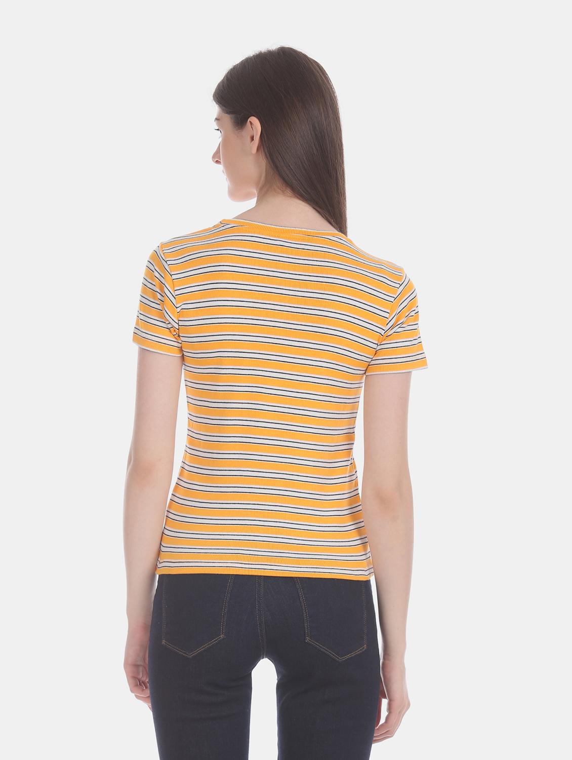 round neck striped tee - 17836699 - Standard Image - 2