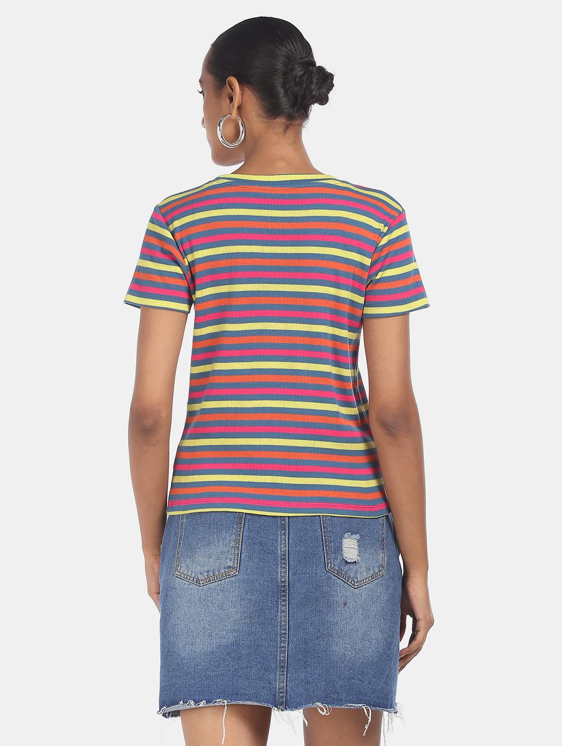 round neck striped tee - 17836760 - Standard Image - 2