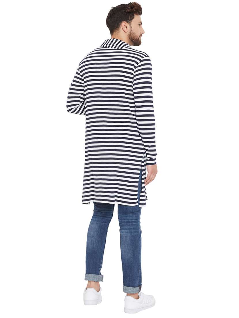 white striped kurta - 17836940 - Standard Image - 2