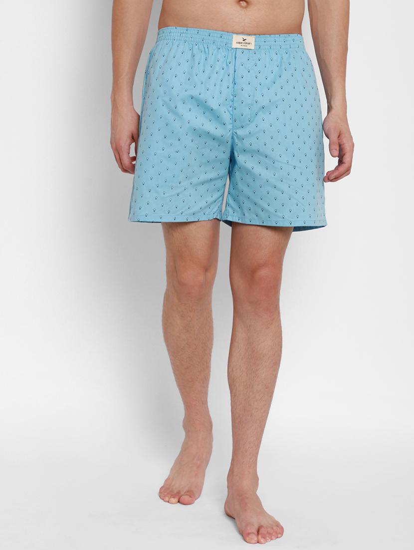 light blue printed boxer