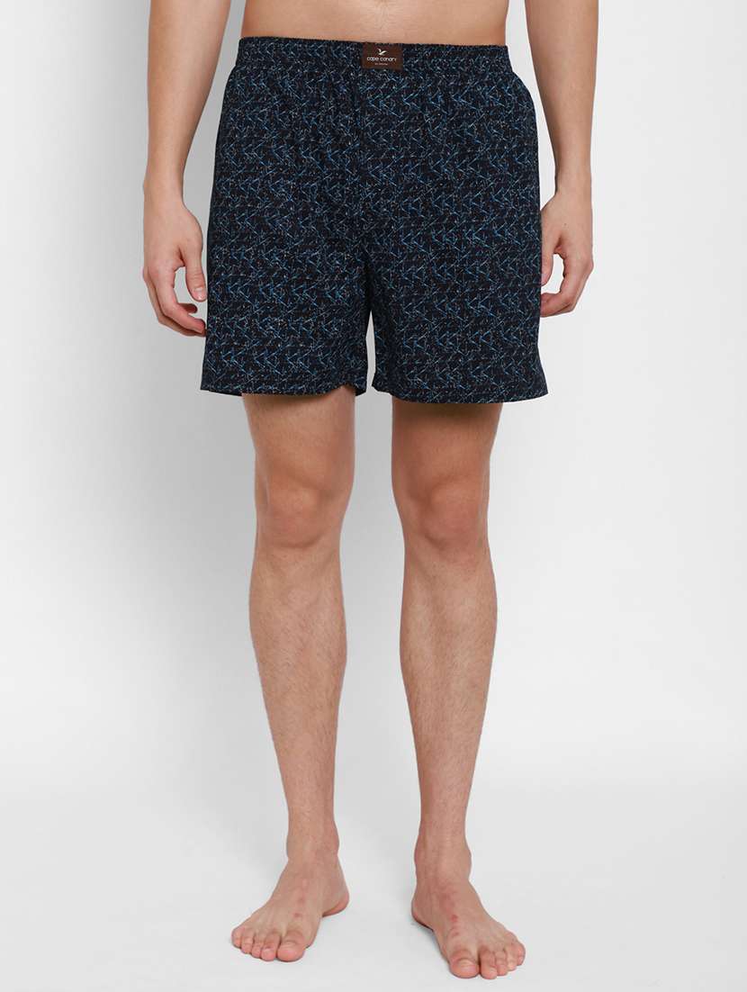 navy blue printed boxer