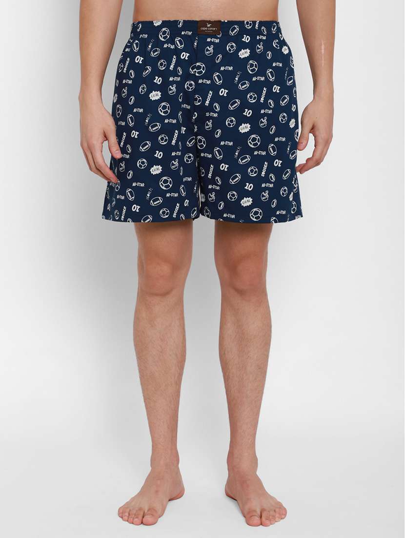 blue printed boxer