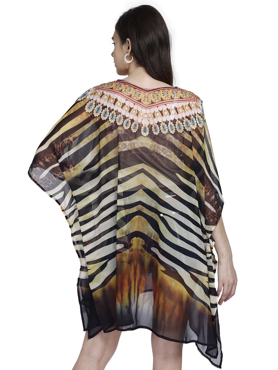 v-neck printed kaftan dress - 17837762 -  Standard Image - 2