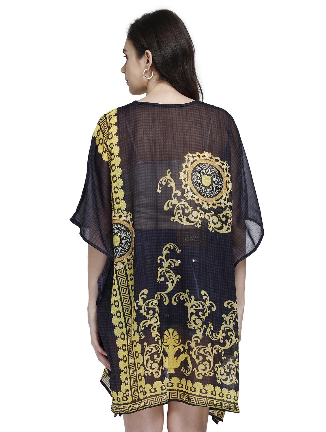v-neck printed kaftan dress - 17837770 - Standard Image - 2