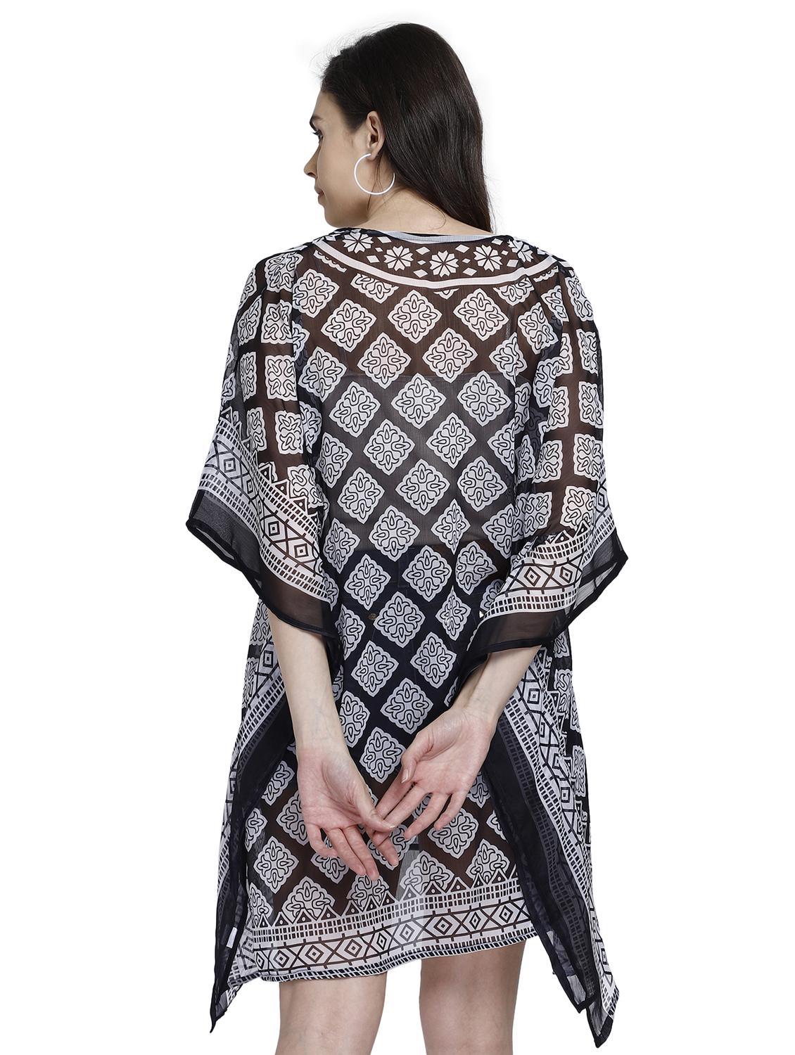 v-neck printed kaftan dress - 17837771 - Standard Image - 2