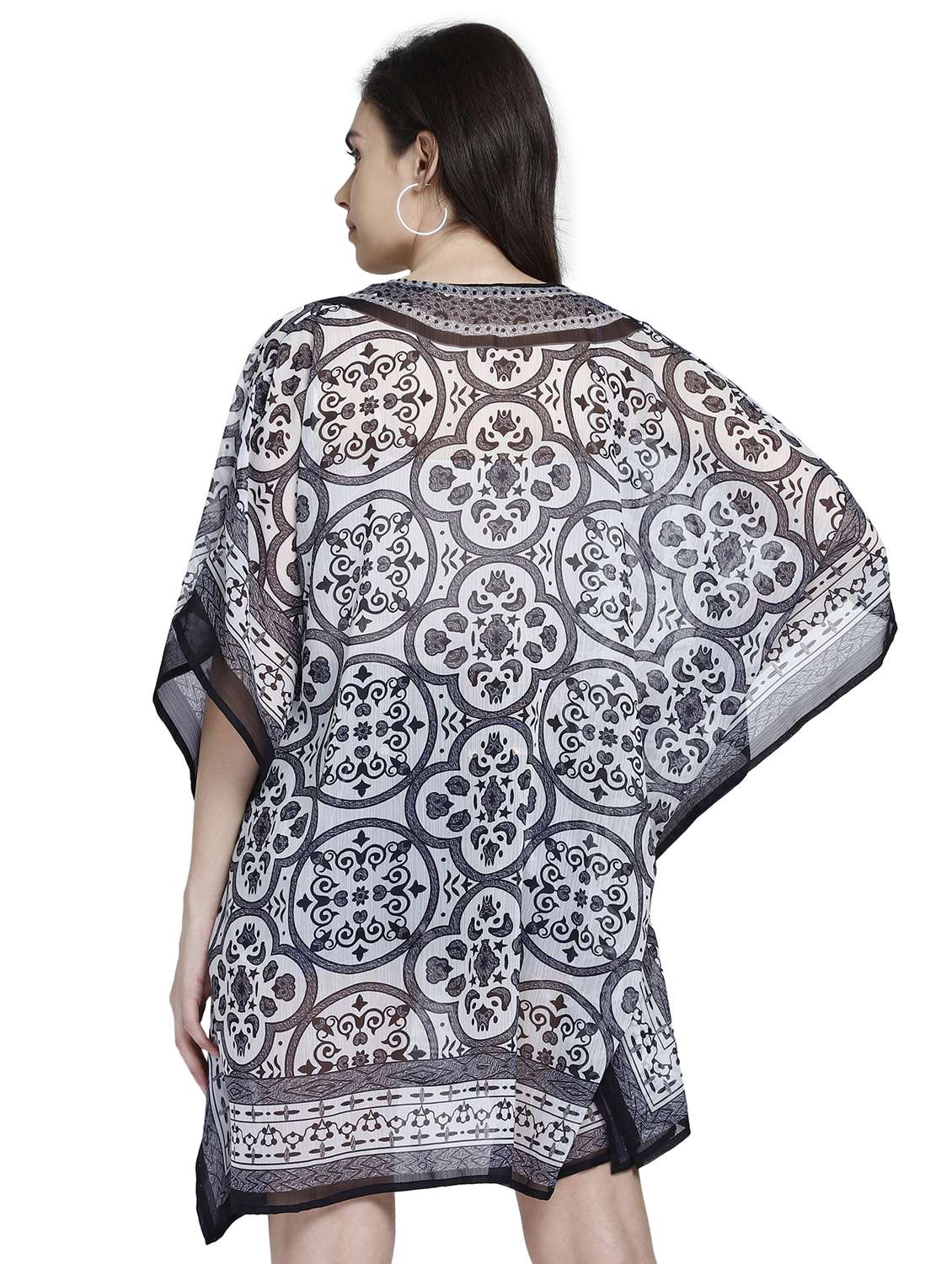 round neck printed kaftan dress - 17837772 - Standard Image - 2