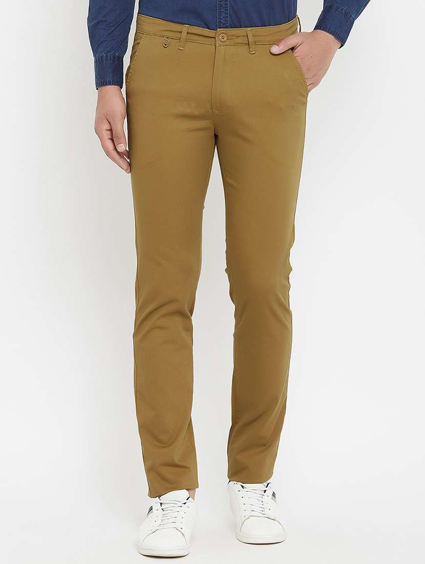 khaki solid chinos 