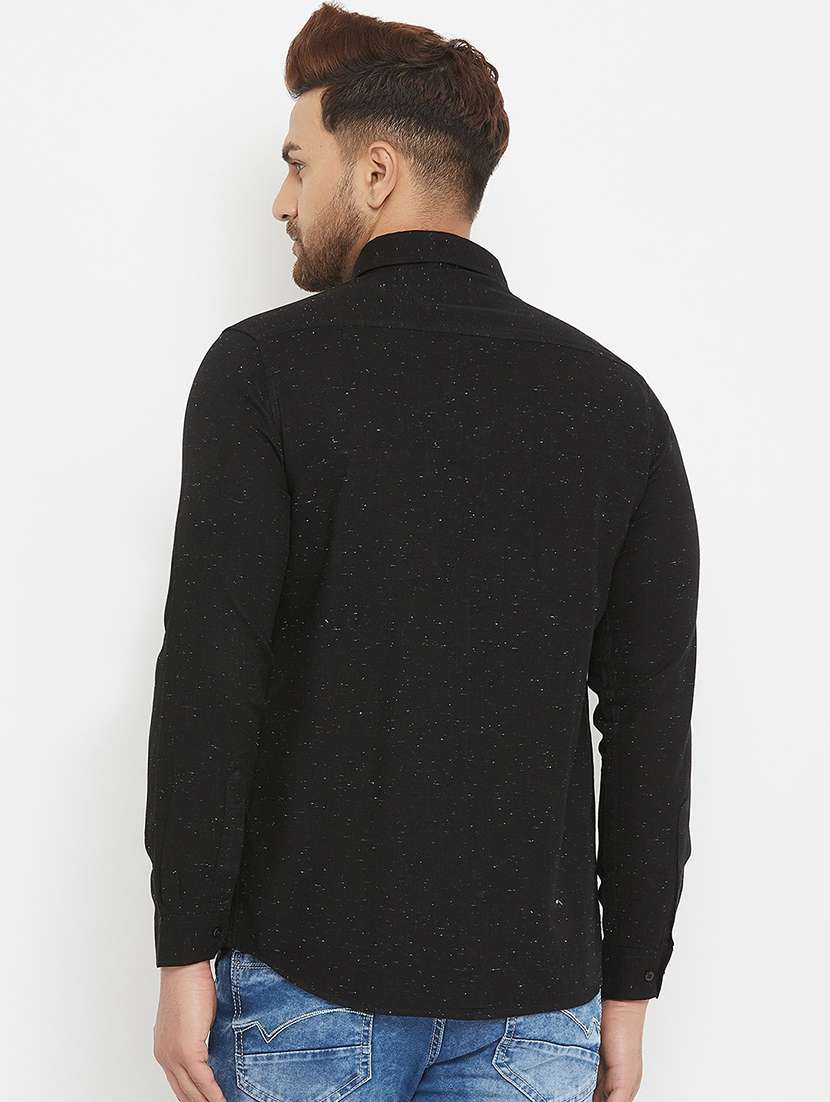 black self design casual shirt - 17837949 - Standard Image - 2