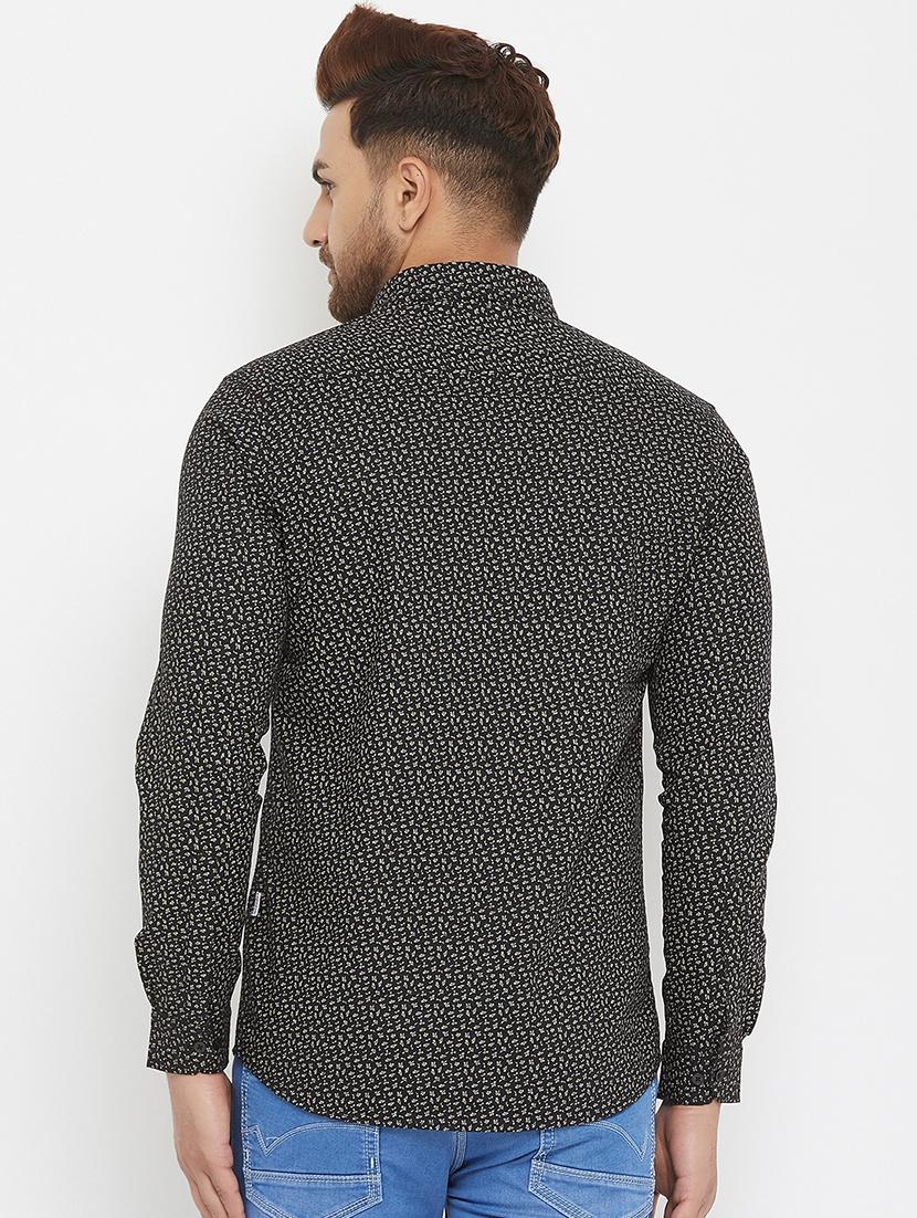 mens micro print casual shirt - 17837952 - Standard Image - 2
