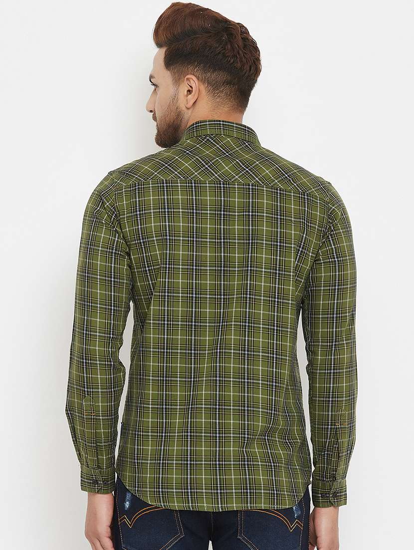 mens checks casual shirt - 17837956 - Standard Image - 2