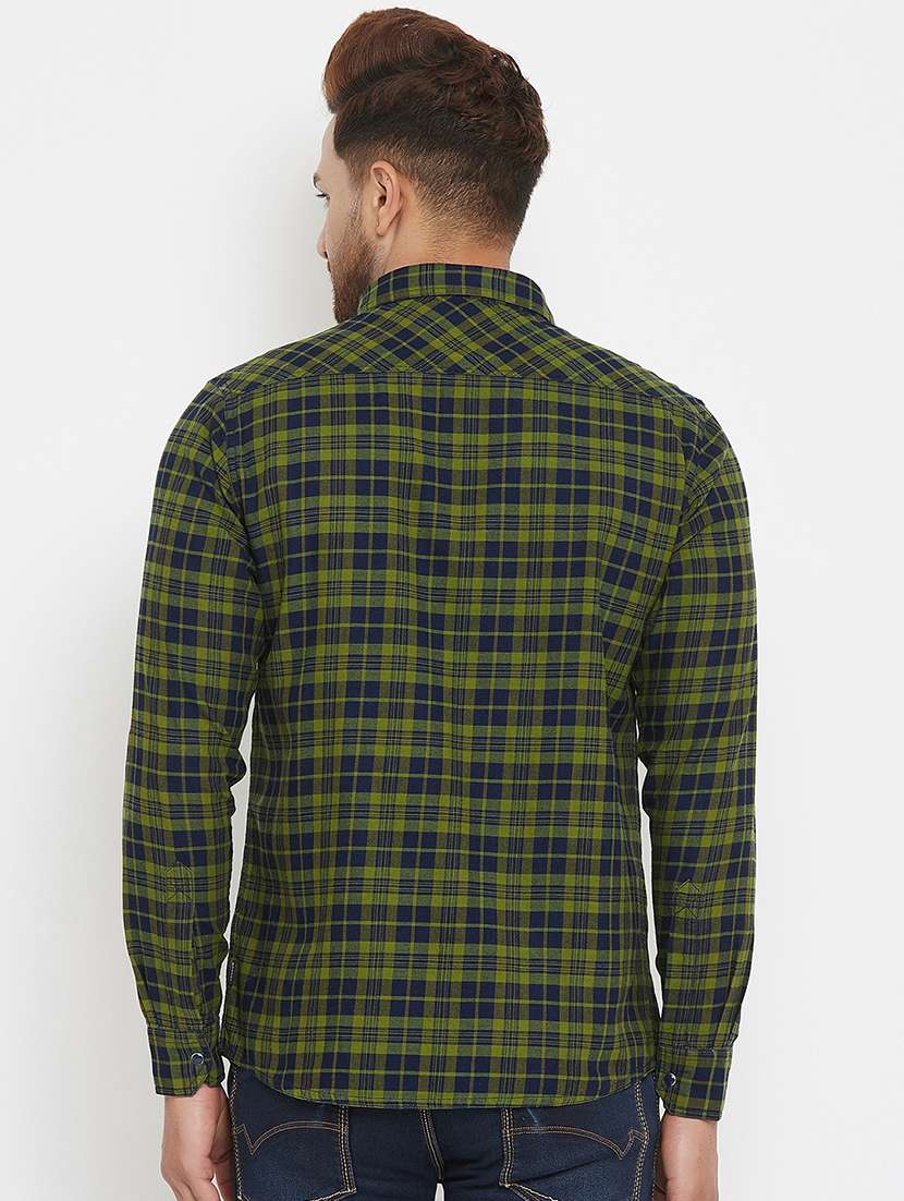 green checkered casual shirt - 17837976 - Standard Image - 2