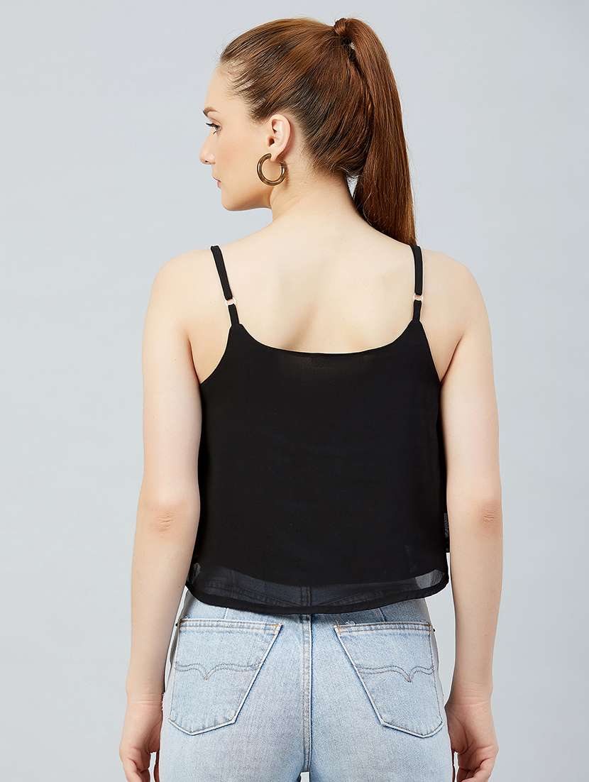 women's crop shoulder strap top - 17839141 -  Standard Image - 2