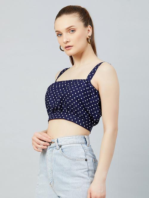 women's crop shoulder strap top - 17839149 - Standard Image - 0