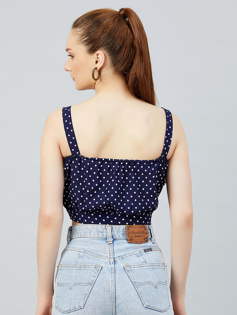 women's crop shoulder strap top - 17839149 - Standard Image - 2