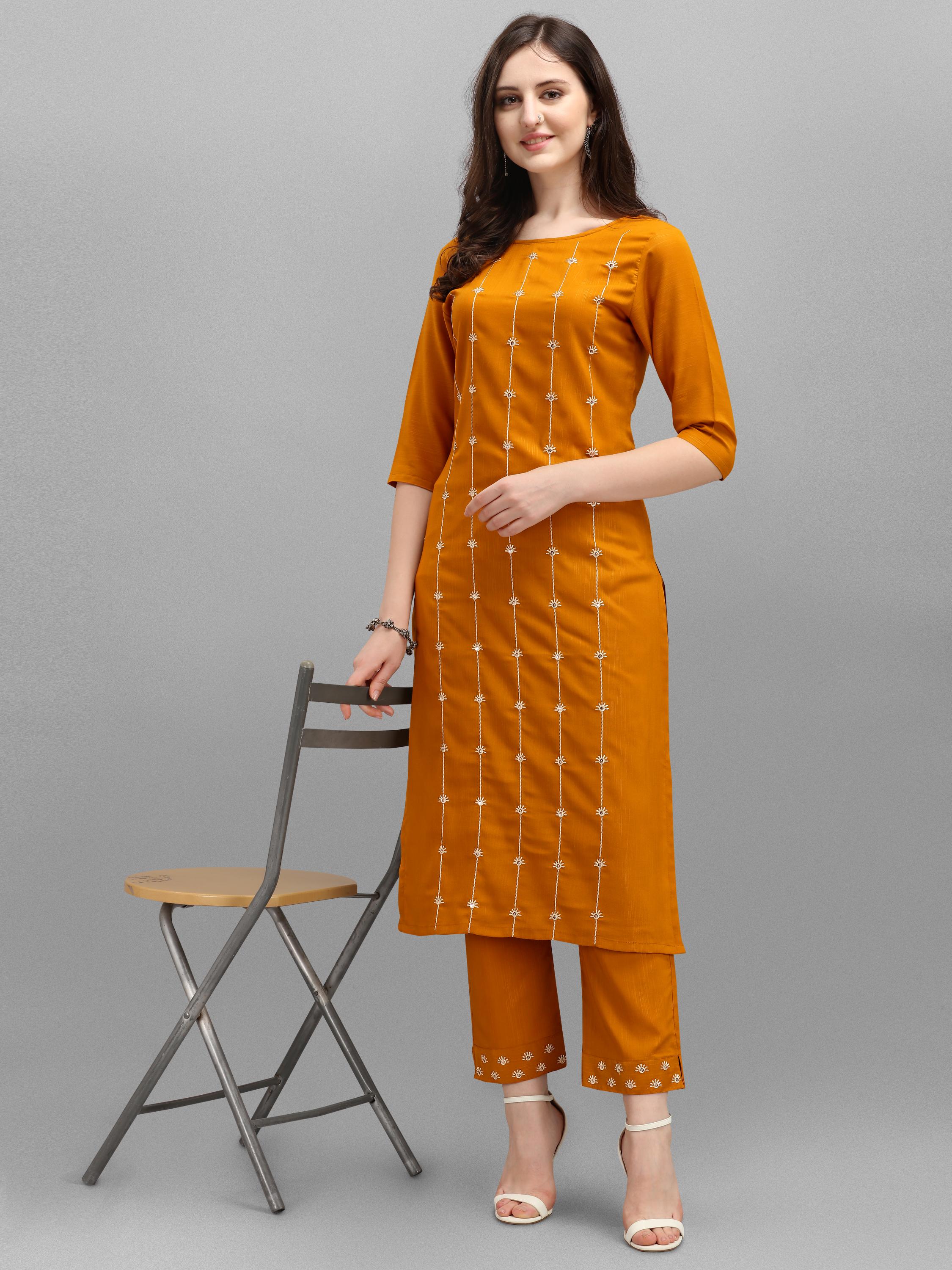 embroidered kurti with pants care instructions - 17839242 - Standard Image - 2
