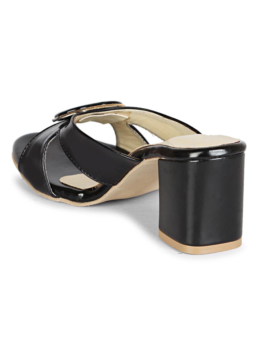 black sheet slip on sandals - 17839475 - Standard Image - 2