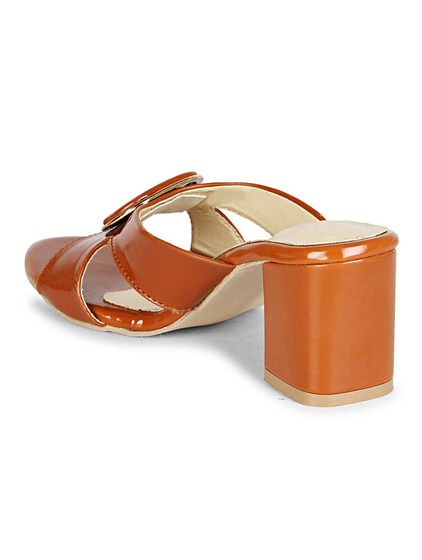 tan sheet slip on sandals - 17839479 - Standard Image - 2