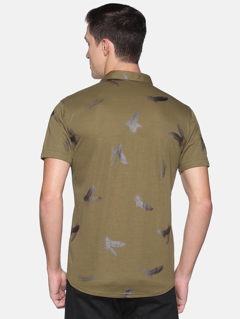 mens foil print casual shirt - 17843235 - Standard Image - 2