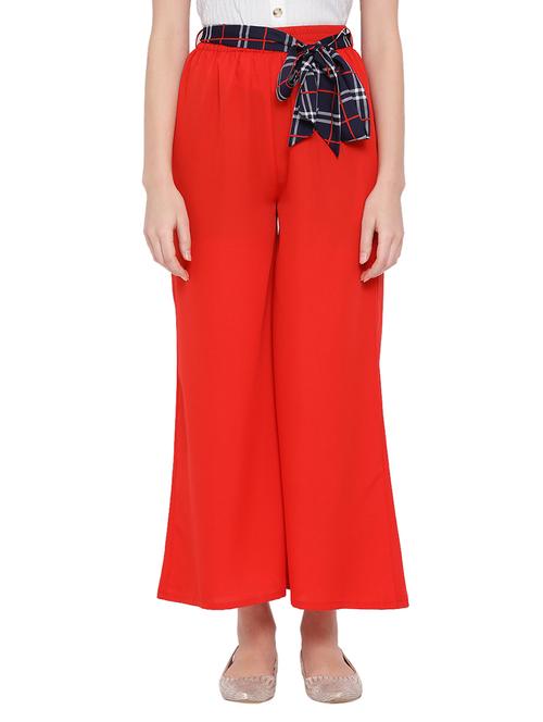 women solid flat front wide leg trouser - 17843592 - Standard Image - 0