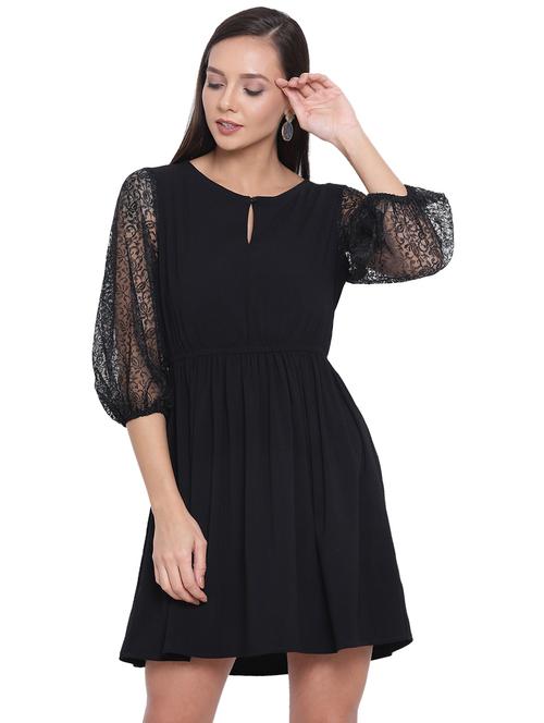 women's fit & flare solid dress - 17843627 -  Standard Image - 0