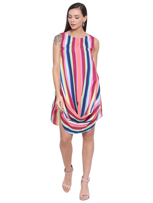 cowl hem striped shift dress - 17843628 - Standard Image - 0