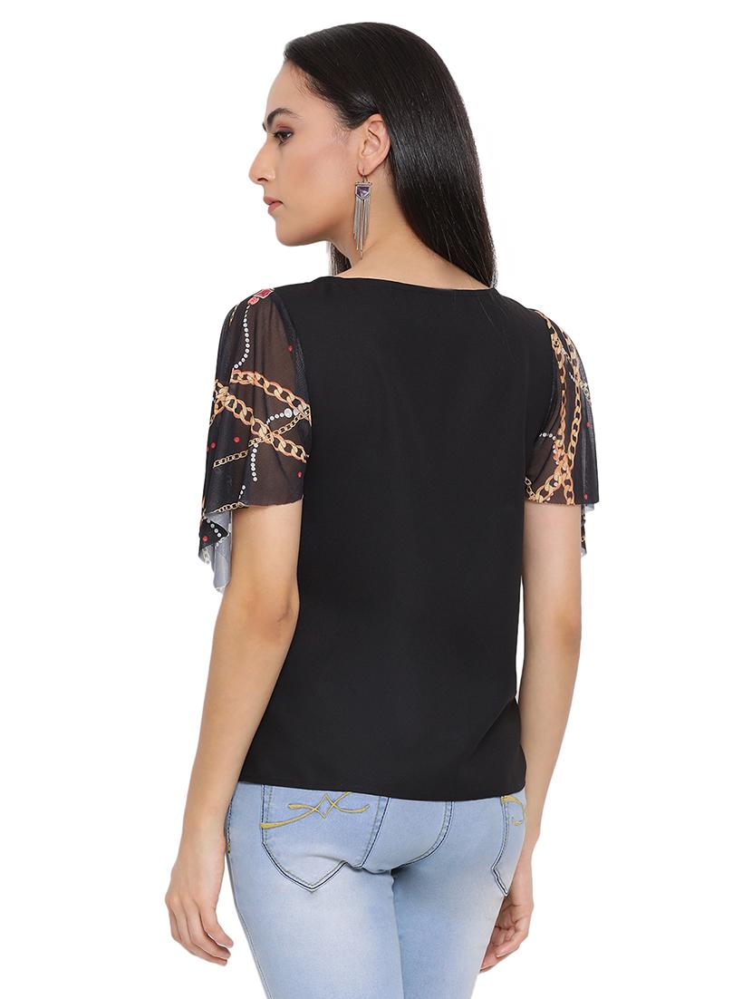 bell sleeved round neck top - 17843633 - Standard Image - 2