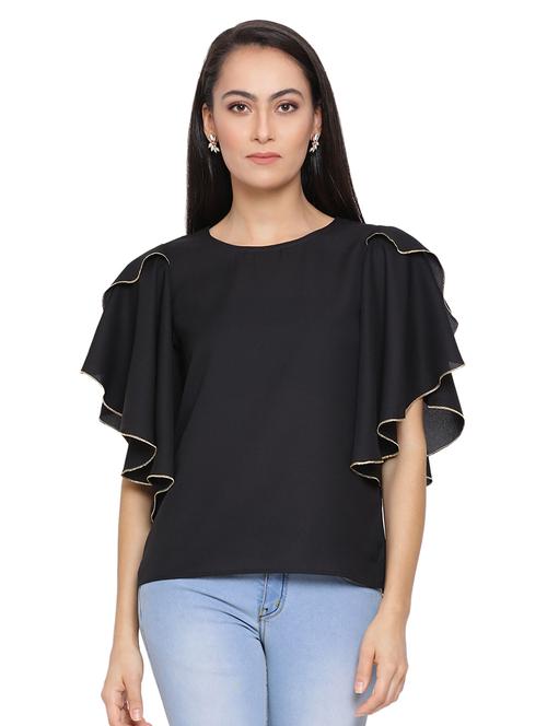 women's straight round neck top - 17843635 - Standard Image - 0
