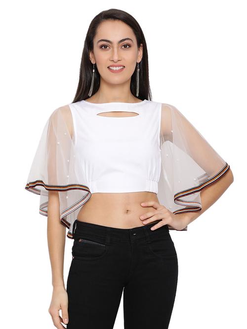bell sleeved crop top - 17843636 - Standard Image - 0