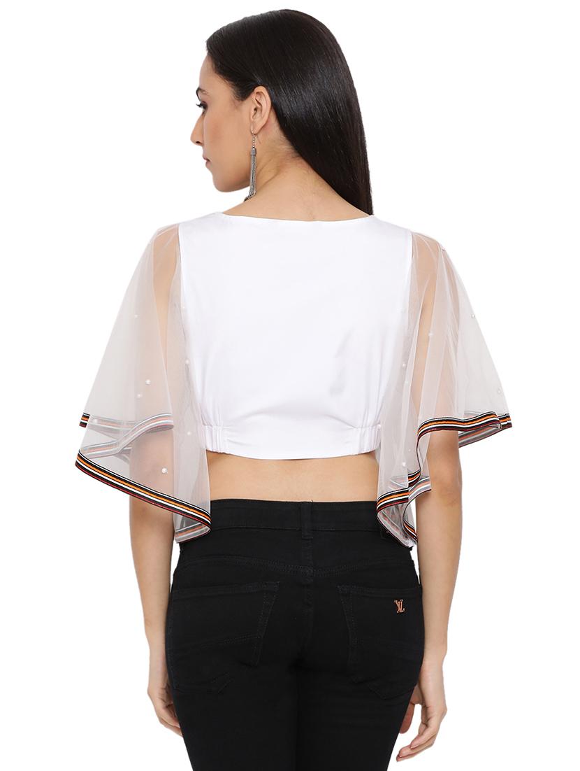 bell sleeved crop top - 17843636 - Standard Image - 2