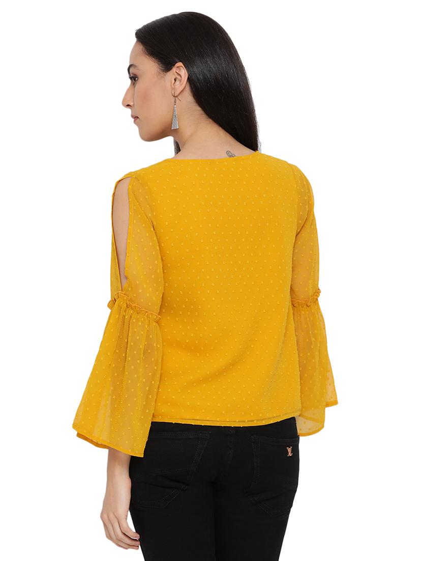 bell sleeved dobby top - 17843644 - Standard Image - 2