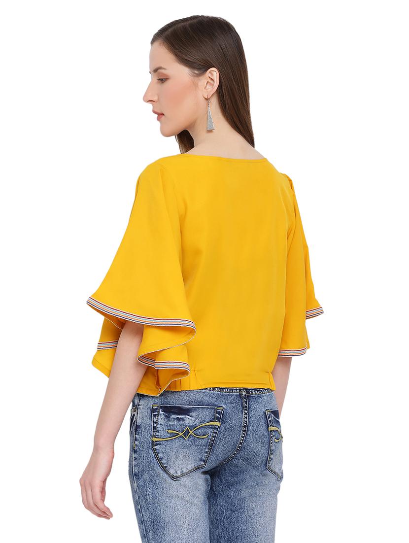 bell sleeved solid top - 17843648 - Standard Image - 2