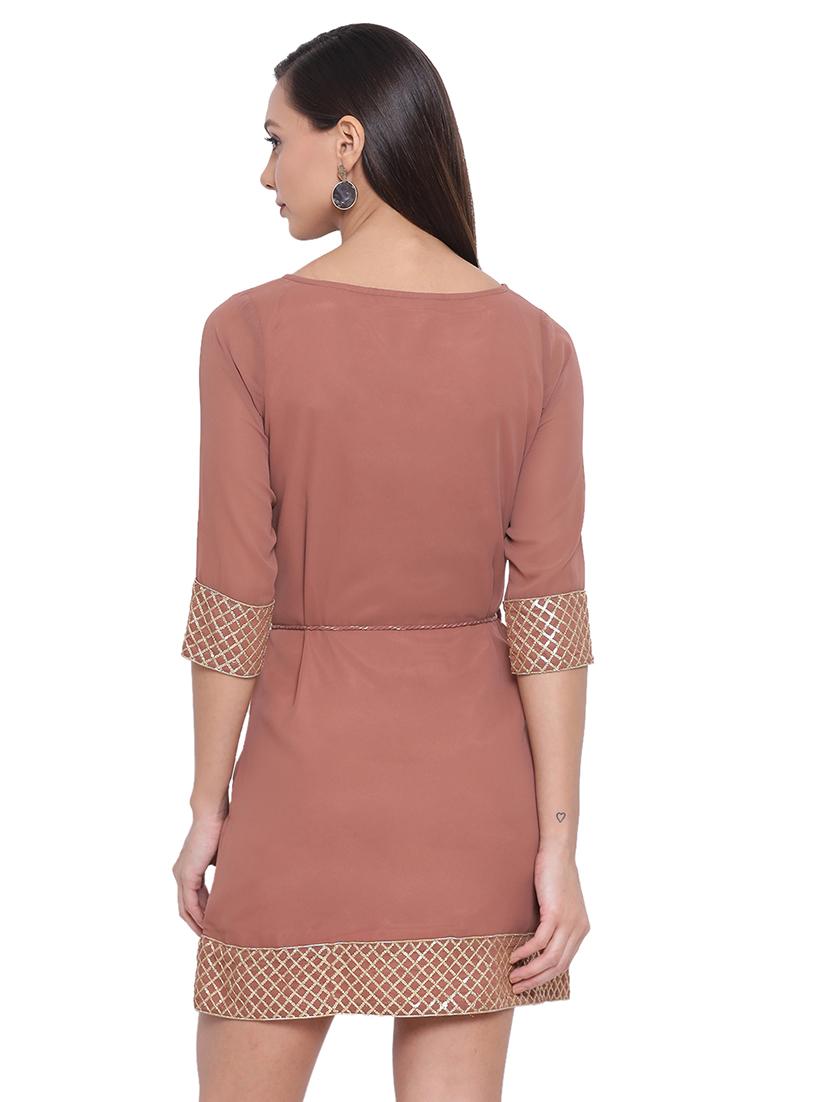 tie front embellished detail a-line dress - 17843660 - Standard Image - 2