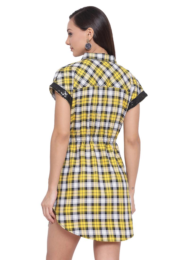 tie front checkered shirt dress - 17843662 - Standard Image - 2