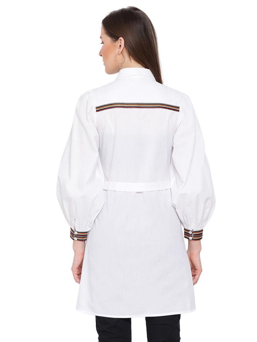 tie front contrast taped top - 17843667 - Standard Image - 2