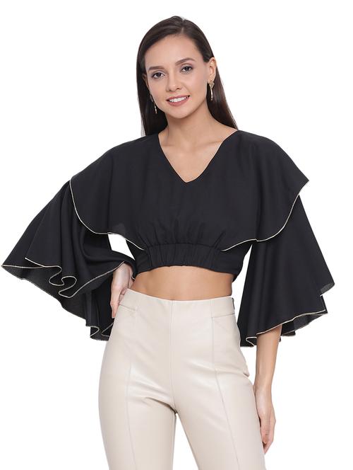 bell sleeved crop top  - 17843671 -  Standard Image - 0