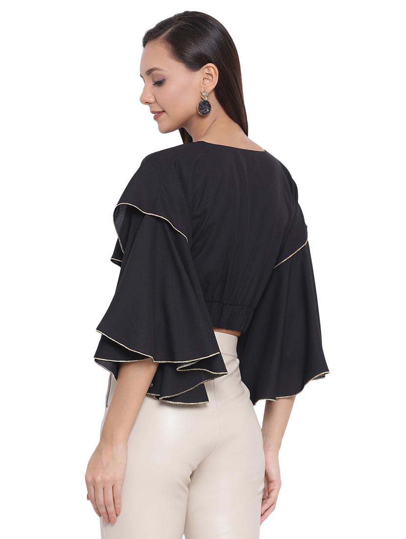 bell sleeved crop top - 17843671 - Standard Image - 2