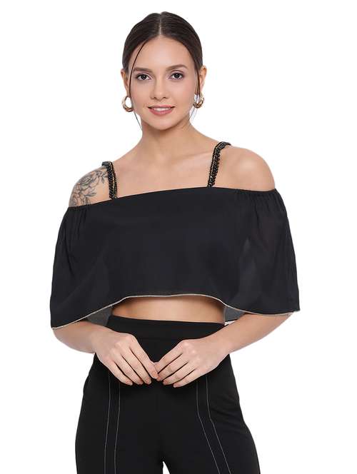 women's crop off shoulder top - 17843672 - Standard Image - 0