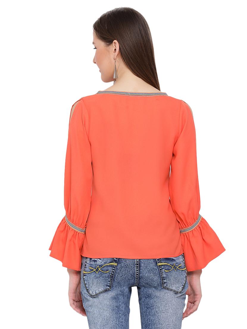 bell sleeved solid top - 17843696 - Standard Image - 2