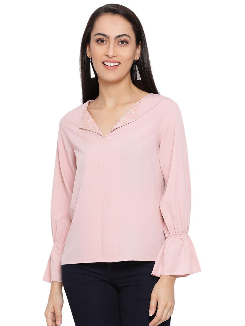 bell sleeved solid top
