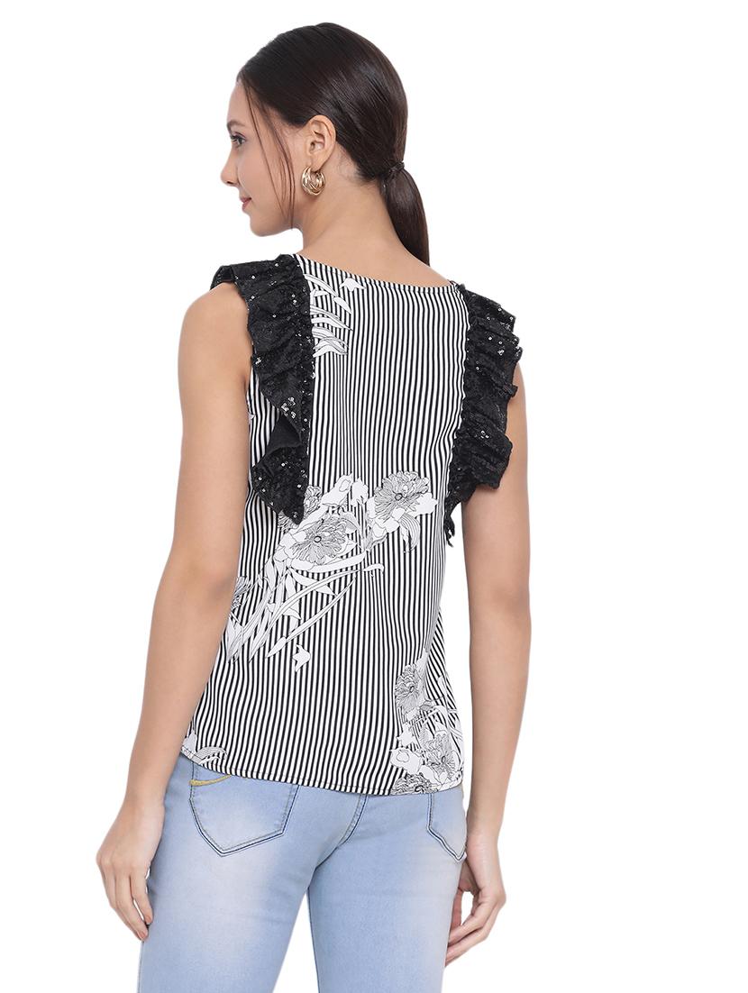 frill detail printed top - 17843704 - Standard Image - 2