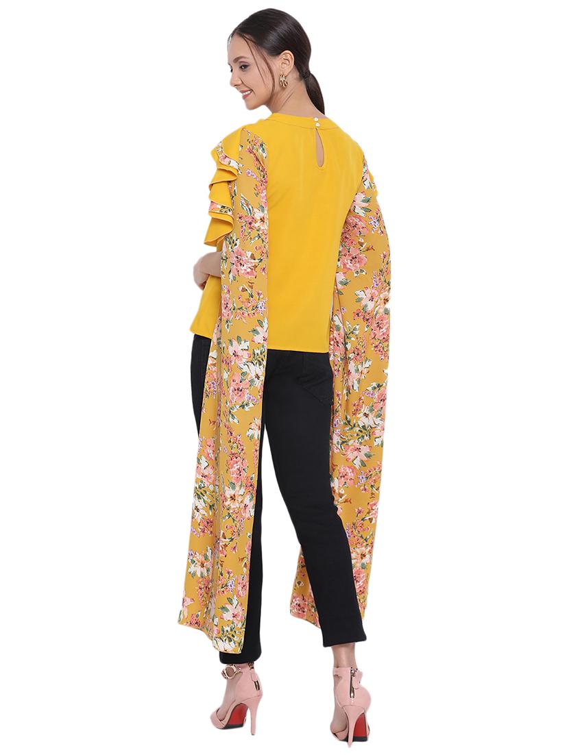 exaggerated sleeved round top - 17843708 - Standard Image - 2