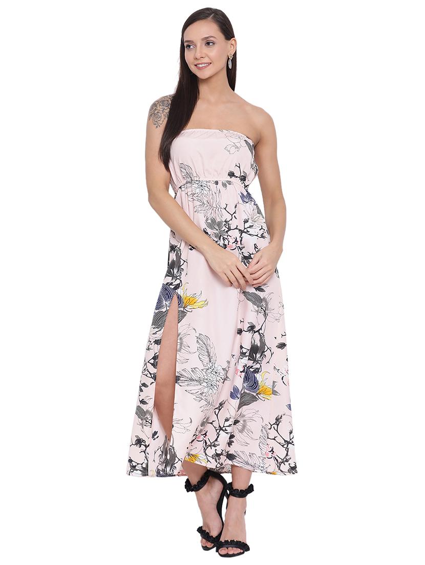 off shoulder floral high slit  dress - 17843713 -  Zoom Image - 0