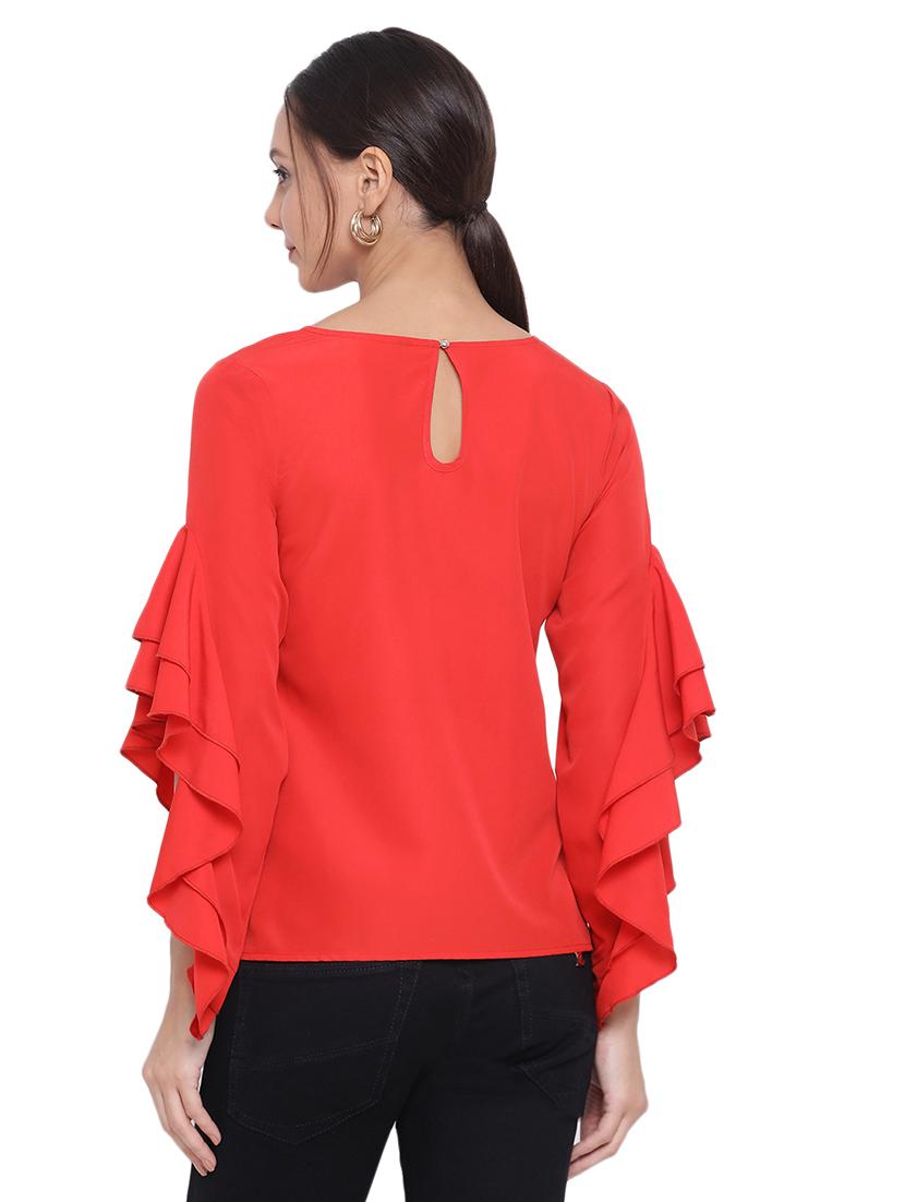 bell sleeved solid top - 17843727 - Standard Image - 2